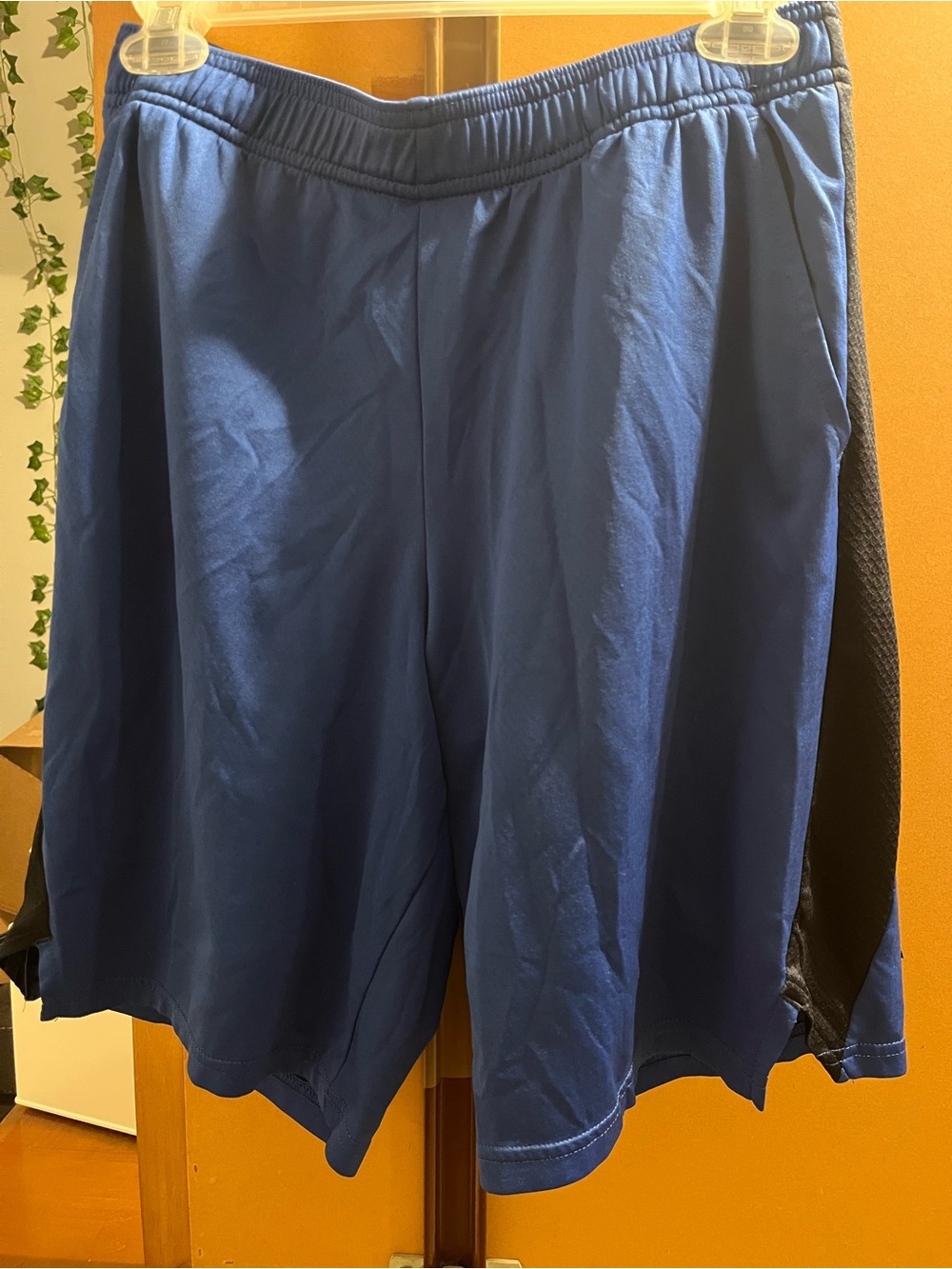 all in motion Men's Navy Blue Athletic Shorts with Black Mesh Panels